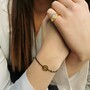 Casa Padrino Armband Escudo aus Vergoldetem Silber mit Kordel