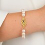 Casa Padrino Armband Herz von Viana Blau aus Vergoldetem Silber