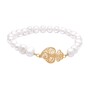Casa Padrino Armband Herz von Viana aus Vergoldetem Silber mit Perlen