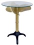 Casa Padrino Designer Propeller Beistelltisch Gold / Schwarz  57 x H. 73 cm - Runder Schiffspropeller Tisch mit Glasplatte - Wohnzimmer M�bel 