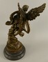 Casa Padrino Jugendstil Bronze Deko Figur Armor & Psyche Bronze / Schwarz H. 31 cm