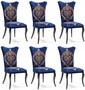 Casa Padrino Barock Esszimmer Stuhl Set Royalblau / Gold / Schwarz 50 x 47 x H. 105 cm - K�chen St�hle 6er Set - Barock Esszimmer M�bel
