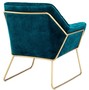Casa Padrino Luxus Lounge Samt Sessel Blau / Messing 75 x 78 x H. 82 cm - Retro Wohnzimmer Sessel - Luxus M�bel