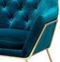 Casa Padrino Luxus Lounge Samt Sessel Blau / Messing 75 x 78 x H. 82 cm - Retro Wohnzimmer Sessel - Luxus M�bel