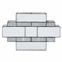 Casa Padrino Art Deco Tiffany Deckenleuchte Wei� / Schwarz 34 cm - Art Deco Tiffany Wandleuchte - Art Deco Leuchten - Tiffany Leuchten