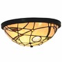 Casa Padrino Art Deco Tiffany Deckenleuchte Bunt / Schwarz  33 cm - Tiffany Leuchten
