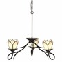 Casa Padrino Art Deco Tiffany Kronleuchter Braun / Wei�  80 cm - Tiffany Leuchten