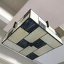 Casa Padrino Art Deco Tiffany Deckenleuchte Creme / Schwarz 35 cm - Tiffany Leuchten