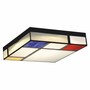 Casa Padrino Art Deco Tiffany LED Deckenleuchte Wei� / Rot / Blau / Gelb / Schwarz 30 cm - Art Deco Leuchten - Tiffany Leuchten