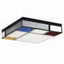 Casa Padrino Art Deco Tiffany LED Deckenleuchte Wei� / Rot / Blau / Gelb / Schwarz 30 cm - Art Deco Leuchten - Tiffany Leuchten