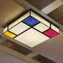 Casa Padrino Art Deco Tiffany LED Deckenleuchte Wei� / Rot / Blau / Gelb / Schwarz 30 cm - Art Deco Leuchten - Tiffany Leuchten