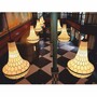Casa Padrino Art Deco LED Tiffany Kronleuchter Wei� / Schwarz H. 120 cm - Tiffany Leuchten