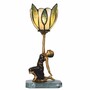 Casa Padrino Art Deco Tiffany Tischleuchte Dame Gold / Schwarz / Gr�n H. 38 cm
