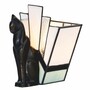 Casa Padrino Art Deco Tiffany Tischleuchte Katze Schwarz / Wei� H. 18,5 cm