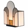 Casa Padrino Art Deco Tiffany Tischleuchte Wei� / Blau-Grau / Gr�n / Schwarz H. 28,5 cm