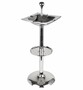 Casa Padrino Stand Aschenbecher Silber 28x25x76cm  - Eckiger Aluminium Aschenbecher mit St�nder - Deko Accessoires 