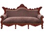 Casa Padrino Barock 3-er Sofa Master im Antik Stil, Massivholz in Braun / Braun, 184 x 125 x 81 cm 