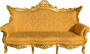 Casa Padrino Barock 3er Sofa Gold Bouquet Muster / Gold - Wohnzimmer M�bel Couch Lounge - Antik Stil 