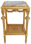 Casa Padrino Barock Beistelltisch Gold / Grau - Prunkvoller Antik Stil Massivholz Tisch mit Marmorplatte - Wohnzimmer M�bel im Barockstil - Barock M�bel