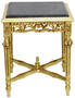 Casa Padrino Barock Beistelltisch Gold / Schwarz - Handgefertigter Massivholz Tisch mit Marmorplatte - Barock Wohnzimmer M�bel