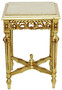 Casa Padrino Barock Beistelltisch Gold / Cremefarben - Prunkvoller Massivholz Tisch mit Marmorplatte - Barock Wohnzimmer M�bel