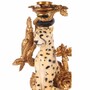 Casa Padrino Barock Beistelltisch Leopard mit Glasplatte H. 51,5 cm - Barock M�bel