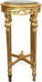 Casa Padrino Barock Beistelltisch mit Marmorplatte Gold / Gr�n  37 x H. 71 cm - Runder handgeschnitzter Antik Stil Telefontisch Blumentisch mit wundersch�nen Verzierungen 