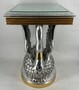 Casa Padrino Barock Beistelltisch Schwan mit Glasplatte Silber / Gold H. 78 cm - Barock M�bel