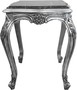 Casa Padrino Barock Beistelltisch Silber mit schwarzer Marmorplatte 52 x 52 x H. 65 cm - Barockm�bel Beistell Tisch
