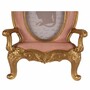 Casa Padrino Barock Bilderrahmen in Sessel Form Rosa / Gold H. 18,5 cm