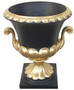 Casa Padrino Barock Blumentopf Schwarz / Gold  35 x H. 47 cm - Prunkvoller Pflanzentopf im Barockstil - Barock Deko Accessoires 