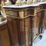 Casa Padrino Barock Boulle Kommode Braun / Gold mit wei�er Marmorplatte 130 cm - M�bel Schrank Sideboard
