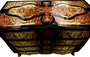 Casa Padrino Barock Boulle Kommode Schwarz / Gold / Rot 112 cm - M�bel Schrank Sideboard