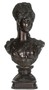 Casa Padrino Barock Damen B�ste Schwarz 37 x 22 x H. 70 cm - Dekofigur im Barockstil
