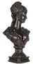 Casa Padrino Barock Damen B�ste Schwarz 37 x 22 x H. 70 cm - Dekofigur im Barockstil