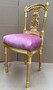 Casa Padrino Barock Damen Stuhl Rosa / Gold - Handgefertigter Antik Stil Schminktisch Stuhl - Schlafzimmer M�bel im Barockstil - Barock M�bel