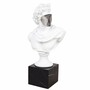 Casa Padrino Barock Deko B�ste R�mer mit Maske Wei� / Schwarz H. 63 cm 