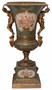 Casa Padrino Luxus Barock Porzellan Vase Gr�n / Mehrfarbig / Antik Bronze 57,3 x 53,5 x H. 100,5 cm - Prunkvolle Porzellan Blumenvase - Porzellan Deko Accessoires im Barockstil 
