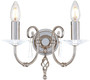 Casa Padrino Barock Doppel Wandleuchte Silber 32 x 17,5 x H. 22 cm - Elegante Wohnzimmer Wandlampe - Wandleuchten im Barockstil 