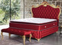 Casa Padrino Barock Doppelbett Rot / Gold - Prunkvolles Samt Bett mit Matratze - Schlafzimmer Set im Barockstil - Schlafzimmerm�bel