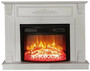 Casa Padrino Barock Elektrokamin Wei� / Schwarz 117 x 31 x H. 94 cm - Wohnzimmer Deko Kamin mit Fernbedienung - Wohnzimmer M�bel im Barockstil - Barock M�bel - Barock Elektro Kamine 