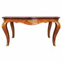 Casa Padrino Barock Massivholz Esstisch Braun Intarsien / Gold 160 cm - Barock Esszimmer M�bel