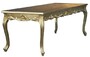 Casa Padrino Barock Esstisch mit Glasplatte Gold 140 cm - Barock Esszimmer M�bel 