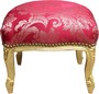 Casa Padrino Barock Fu�hocker Bordeaux Muster / Gold - Antik Stil M�bel - Hocker 