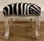 Casa Padrino Barock Fu�hocker mit Zebra Design Schwarz / Wei� - Barockstil Hocker - Barock M�bel