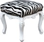 Casa Padrino Barock Fu�hocker Zebra / Wei� - Antik Stil M�bel - Hocker 