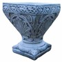 Casa Padrino Barock Garten Deko Blumentopf Antik Wei� H. 50 cm - Barockstil Garten Deko