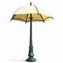 Casa Padrino Barock Garten Deko Sonnenschirm Gr�n / Beige  350 x H. 418,5 cm