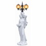 Casa Padrino Jugendstil Gartenlaterne Grau / Schwarz / Bernstein H. 185 cm - Jugendstil Au�enstehleuchte - Jugendstil Au�enbeleuchtung - Made in Italy