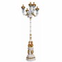Casa Padrino Barock Gusseisen Gartenlaterne Wei� / Gold H. 310 cm - Prunkvolle Barock Au�enstehleuchte - Barock Au�enbeleuchtung 